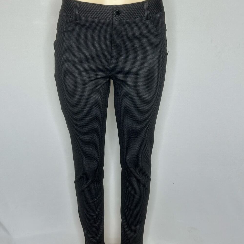 DKNY Jeans Houndstooth Ponte Skinny Pants Women’s Medium Gray Black Stretch